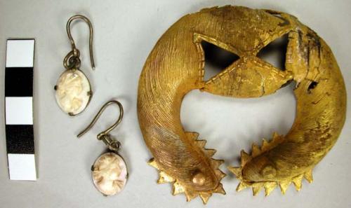 Pair of silver-mounted cameo earrings
