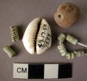 30 sample beads - faience, pottery and shell