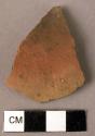 3 potsherds - reddish coarse ware