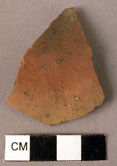 3 potsherds - reddish coarse ware