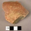 Pottery base fragment - reddish, unburnished glaze - Urfirnis (?)