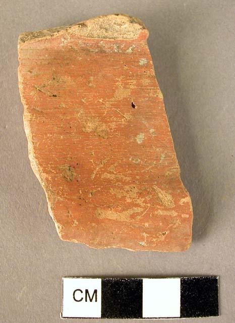 Potsherd - red slipped, unburnished ware