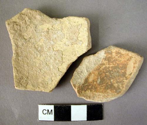 2 potsherds - "Urfirnis" glaze slip