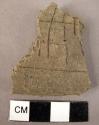 Potsherd - incised, scratched at right angles