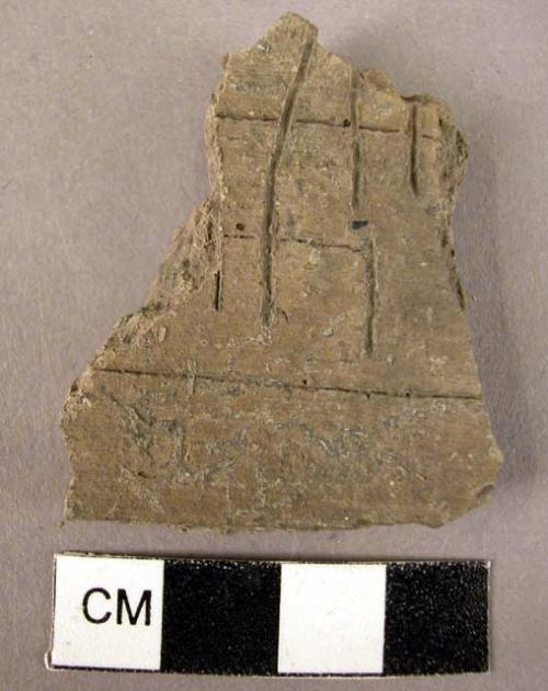 Potsherd - incised, scratched at right angles