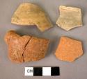 3 rim potsherds; 8 potsherds; 1 sherd restored;