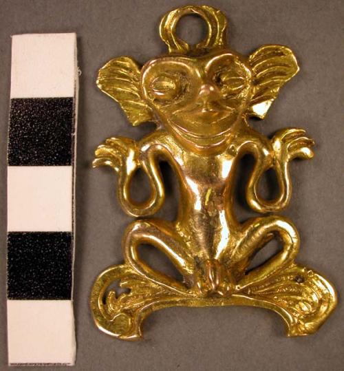 Gold pendant - monkey