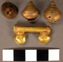 Gold plated copper bell fragment