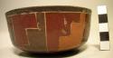 Polychrome pottery bowl with stepped triangle design (small)