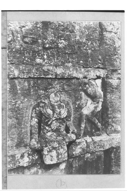 Wall showing perforated construction and figures , N. side