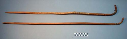 Hunting & planting stick. Material probably red willow or choke cherry. Probably