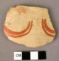 Pottery foot; 3 potsherds