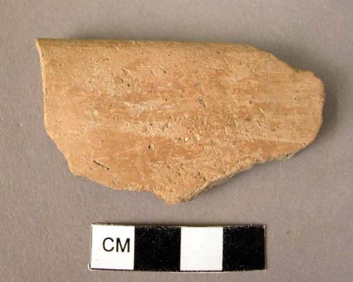 Rim potsherd - slipped tan ware, low burnish