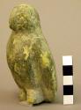Greenstone carving - owl, standing, wing partially open