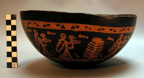 Decorated gourd bowl