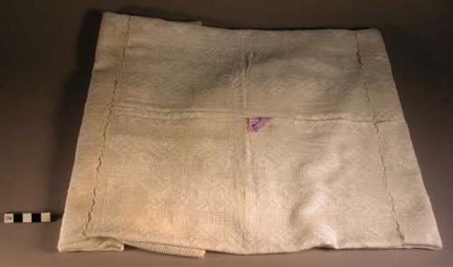 Huipil material--fine uncut calado. white with white design woven in. 86 x 104 c