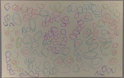 Squiggles in purple, blue, green, orange, and pink