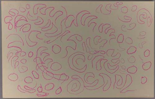 Pink meandering lines and circles