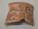 Fragment of Pucara polychrome pottery jar neck