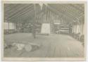 Photograph of a wooden building interior