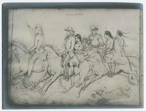 Sketch "Returning from Fort William" by Friedrich Kurz