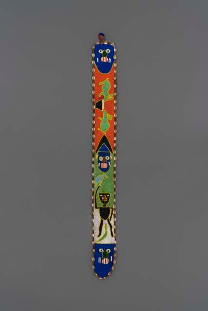 Beaded band with human and rabbit figures