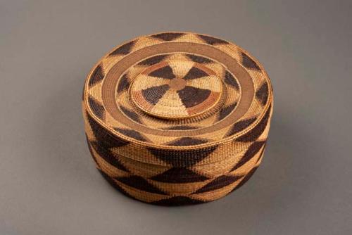 Woman's trinket basket and rattle cover