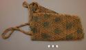 Openweave sisal or maguey bag; blue and natural color diamond pattern.