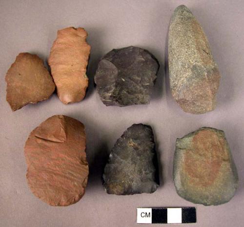 15 miscellaneous stone tools - mostly rhyolite