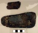 Hammered copper sandal sole, gilt.