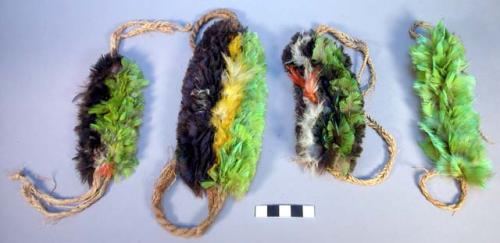 Wristlets or armlets of feathers