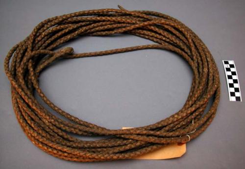 Braided leather lariat.