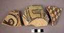 Rim potsherd, 2 potsherds, 1 base fragment - Dimini style (Wace & Thompson, 1912