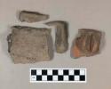 Ceramic, earthenware rim and lug sherds, incised and cord-impressed