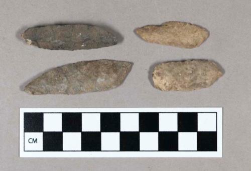 Chipped stone, projectile points, leaf-shaped