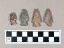 Chipped stone, projectile points, side-notched and corner-notched