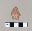 Chipped stone, projectile point, stemmed, bifurcated base