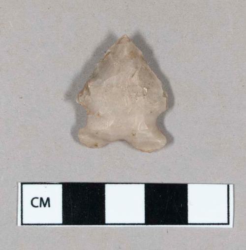 Chipped stone, projectile point, side-notched, bifurcated base