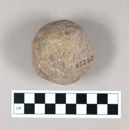 Ground stone pounding stone hammer stone, spherical