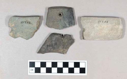 Ground stone pendant or gorget fragments