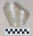 Ceramic, stoneware body sherd, grey bodied with brown slip interior