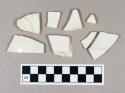 Ceramic, pearlware rim sherds including feather edge, and body sherds