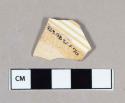 Ceramic, yellowware body sherd with white banding