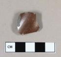 Ceramic, stoneware body sherd, grey body with brown glaze on interior and exterior