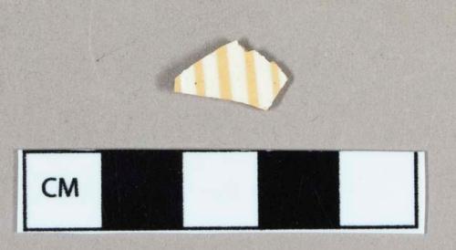 Ceramic, yellowware body sherd with white banding