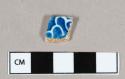 Ceramic, pearlware body sherd with blue transfer print decoration