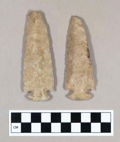 Chipped stone, corner-notched projectile points