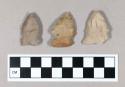 Chipped stone projectile points, side-notched, chert.