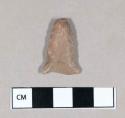 Chipped stone projectile point, broken at tip, chert.