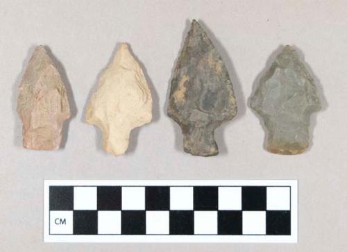 Chipped stone stemmed projectile points